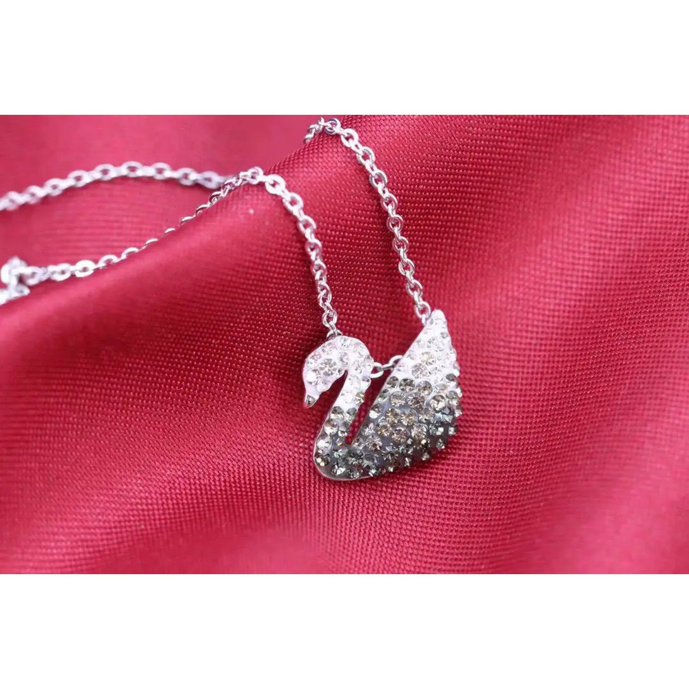 Swarovski black gradient swan necklace